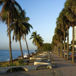 Santo Domingo Malecon lres Beautiful Coast Capital Dominican