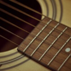 Download Wallpapers Guitar, Strings, Metal, Wood 4K Ultra