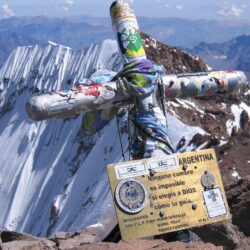 Summit Cross The summit cross on Aconcagua. South face of the