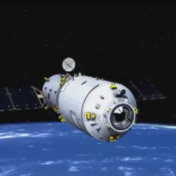 China’s first automated cargo spaceship has docked with the