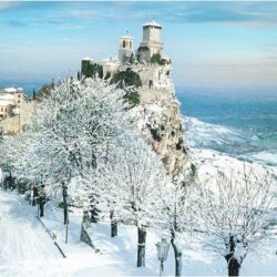 Image Fortification Republic of San Marino Winter Snow Cities