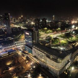 Wallpapers Indonesia Houses Roads Jakarta Night Street lights From
