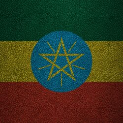 Download wallpapers Flag of Ethiopia, Africa, 4K, leather texture