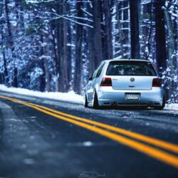volkswagen r32 mk4 winter road counting forest HD wallpapers