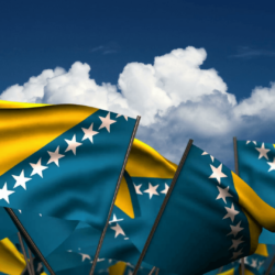 Waving Bosnia and Herzegovinan Flags Motion Backgrounds
