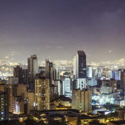 Wallpapers Medellin, Republic of Colombia, city night, buildings