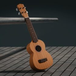 Download wallpapers guitar, 3d, space, musical instrument