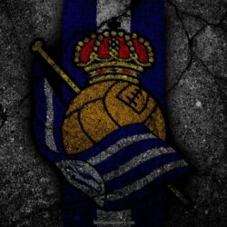 Download wallpapers Real Sociedad, logo, art, La Liga, soccer