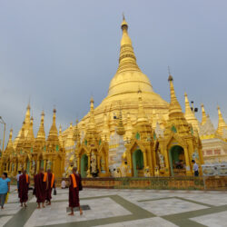 Sacred Buddhist Place Shwedagon Pagoda. Yangon, Myanmar