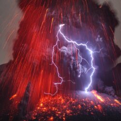 Download Volcano, Lightning Wallpapers for MacBook Pro 17