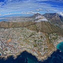 Cape Town South Africa Buildings Mountains Aerial Coast e