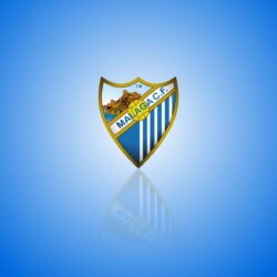 Málaga CF wallpapers with club logo, widescreen blue backgrounds