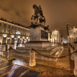Image Monuments Piazza San Carlo Turin Night Cities