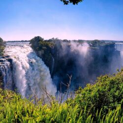 Waterfalls: Victoria Falls Zimbabwe Trees Africa Nature Waterfalls
