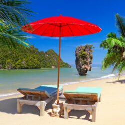 palma, nature, cool image, umbrella, peace, coast, sand,hd beach