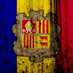 Download wallpapers Andorran flag, 4к, grunge, flag of Andorra