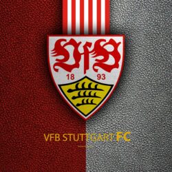 VfB Stuttgart FC, 4K, German football club, Bundesliga, leather