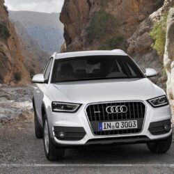 Audi Q3 White Color In a Valley Wallpapers