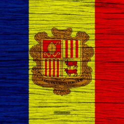 Download wallpapers Flag of Andorra, 4k, Europe, wooden texture