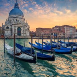Wallpapers Venice, Grand Canal, boats, cathedral, Italy HD