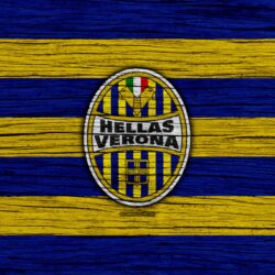 Download wallpapers Hellas Verona, 4k, Serie A, logo, Italy, wooden