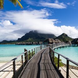 Download wallpapers Bora Bora, ocean, summer travel, vacation, blue
