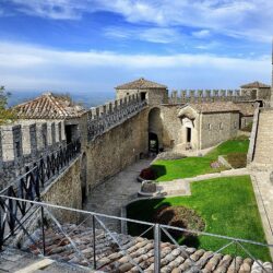 Courtyard in the fort in San Marino, Italy wallpapers and image