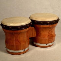 Vintage Bongo Drums Bongos Wooden Percussion Instrument