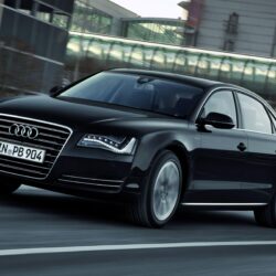 HD Backgrounds Audi A8 Black Side Front View Car Luxury Wallpapers