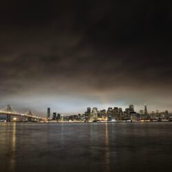 clouds skyscraper bridge san francisco oakland bay bridge usa