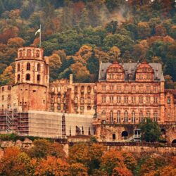 Download wallpapers Heidelberg Castle, mountains, autumn, Germany
