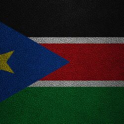 Download wallpapers Flag of South Sudan, Africa, 4k, leather texture