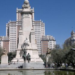 Plaza Espana statue 2 in Madrid