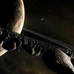 Wallpapers planet, space, ring, asteroids