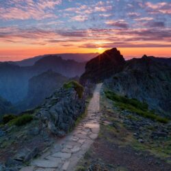 Peaks Way Pink Sunset Portugal wallpapers