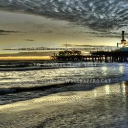 marvelous santa monica pier at dusk hdr sea