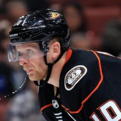 Funny photo of Corey Perry spitting
