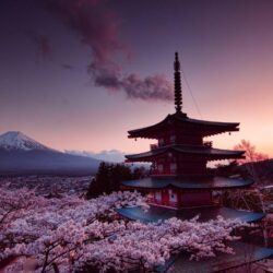 Churei Tower Mount Fuji In Japan HD wallpapers