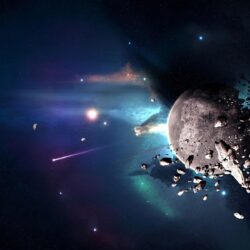 Meteorites circling the planet wallpapers