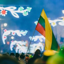Wallpapers Celebration, Kaunas, Lithuania, flag, people HD