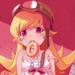 Bakemonogatari, donuts, Oshino Shinobu, anime, anime girls