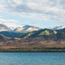 Issyk Kul Lake With Tien Shan Mountains In The Back, Kyrgyzstan