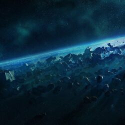 Wallpapers asteroid until blue dust free desktop backgrounds