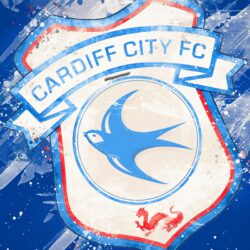 Download wallpapers Cardiff City FC, 4k, paint art, logo, creative
