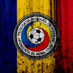 Download wallpapers Romania national football team, 4k, logo, grunge