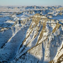 Badlands National Park in Winter, South Dakota –