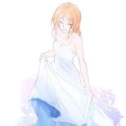 White gown, minimal, artwork, Tooru Taki, Natsume Yuujinchou