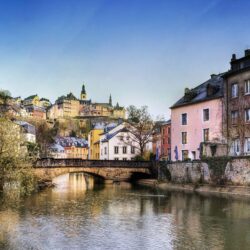 Download Wallpapers Luxembourg, Day, Bridges, Buildings