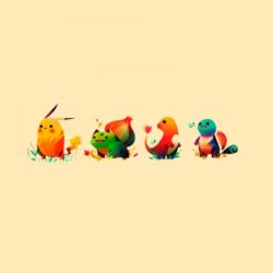 Pokemon Bulbasaur, Pikachu, Charmander, Squirtle ❤ 4K HD Desktop