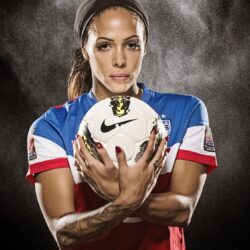 Portrait of Sydney Leroux of the US Women’s Soccer team and gold